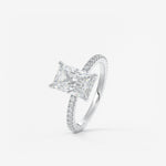 Radiant Hidden Halo Pave Lab Grown Diamond Engagement Ring