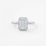 Radiant Bezel Lab Grown Diamond Engagement Ring