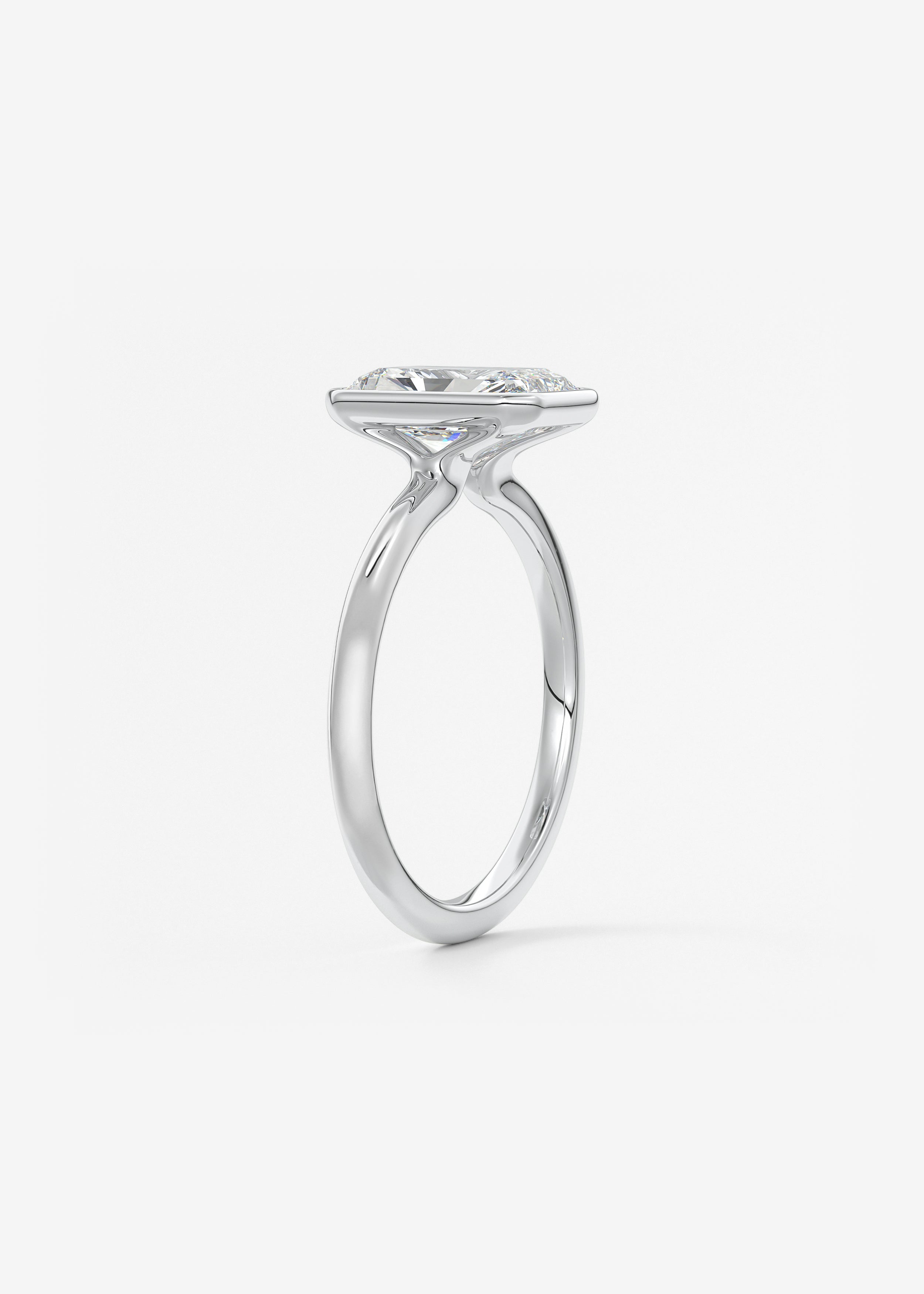 Radiant Bezel Lab Grown Diamond Engagement Ring