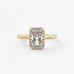 Radiant Bezel Lab Grown Diamond Engagement Ring