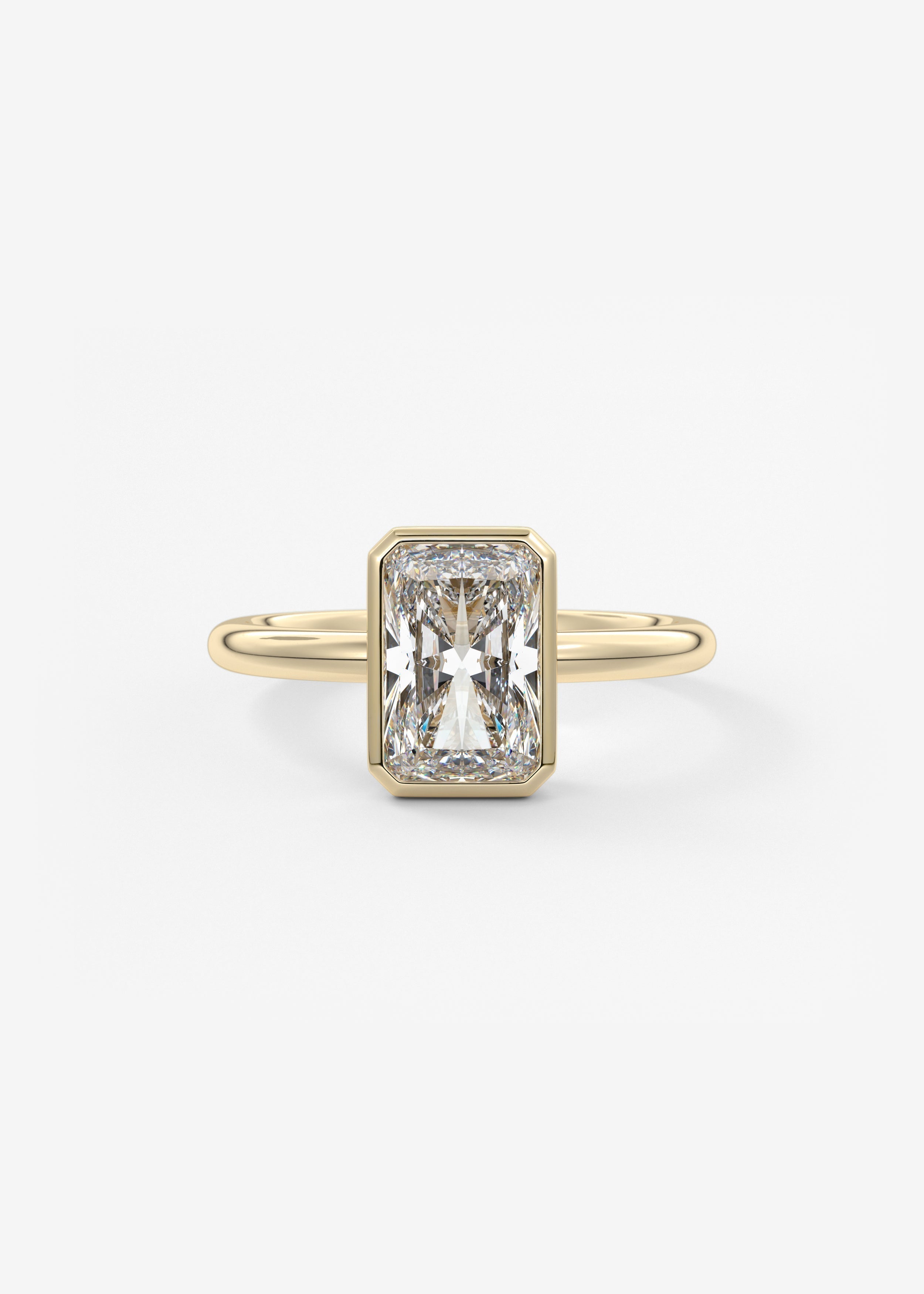 Radiant Bezel Lab Grown Diamond Engagement Ring