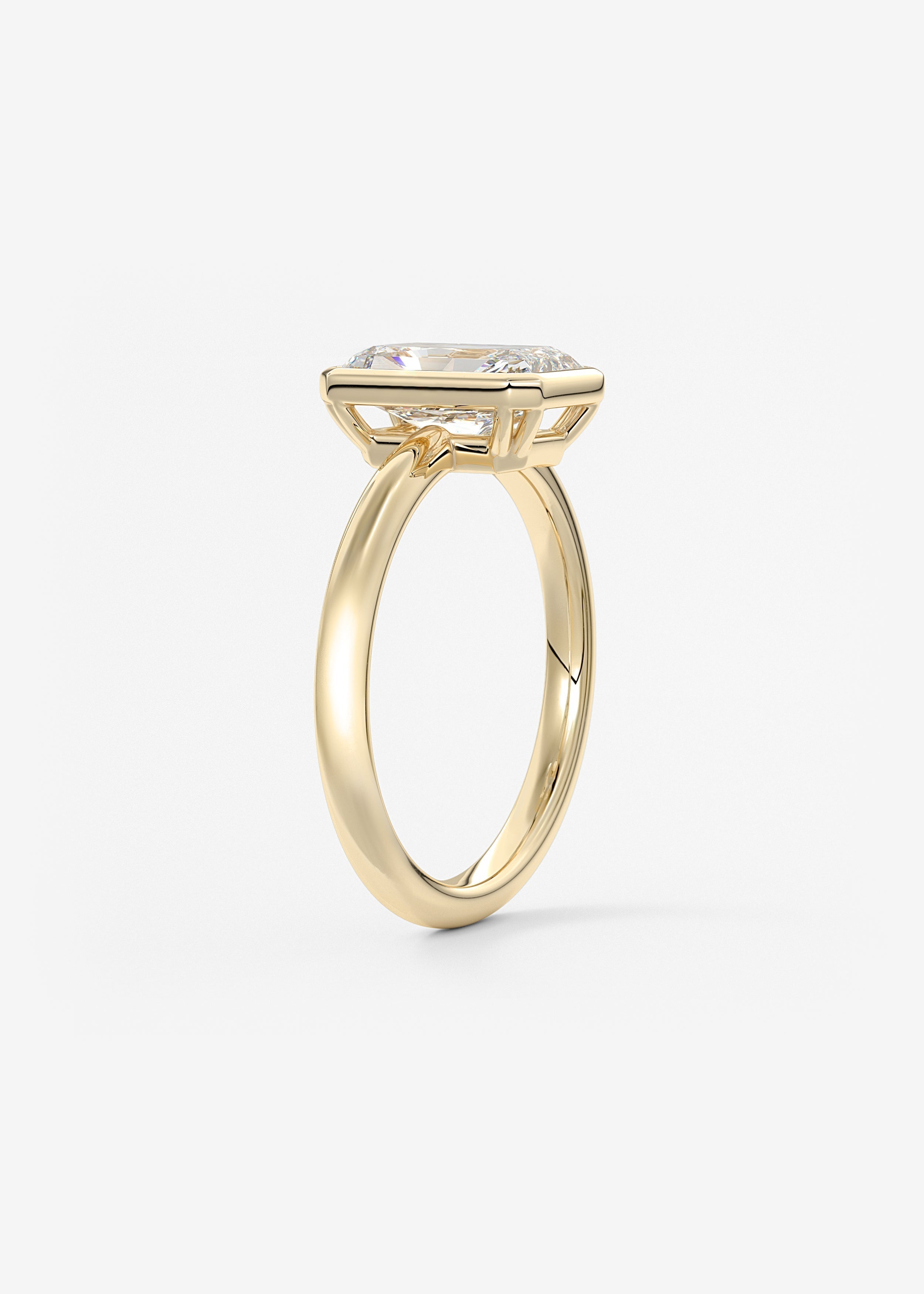 Radiant Bezel Lab Grown Diamond Engagement Ring