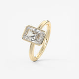 Radiant Bezel Lab Grown Diamond Engagement Ring