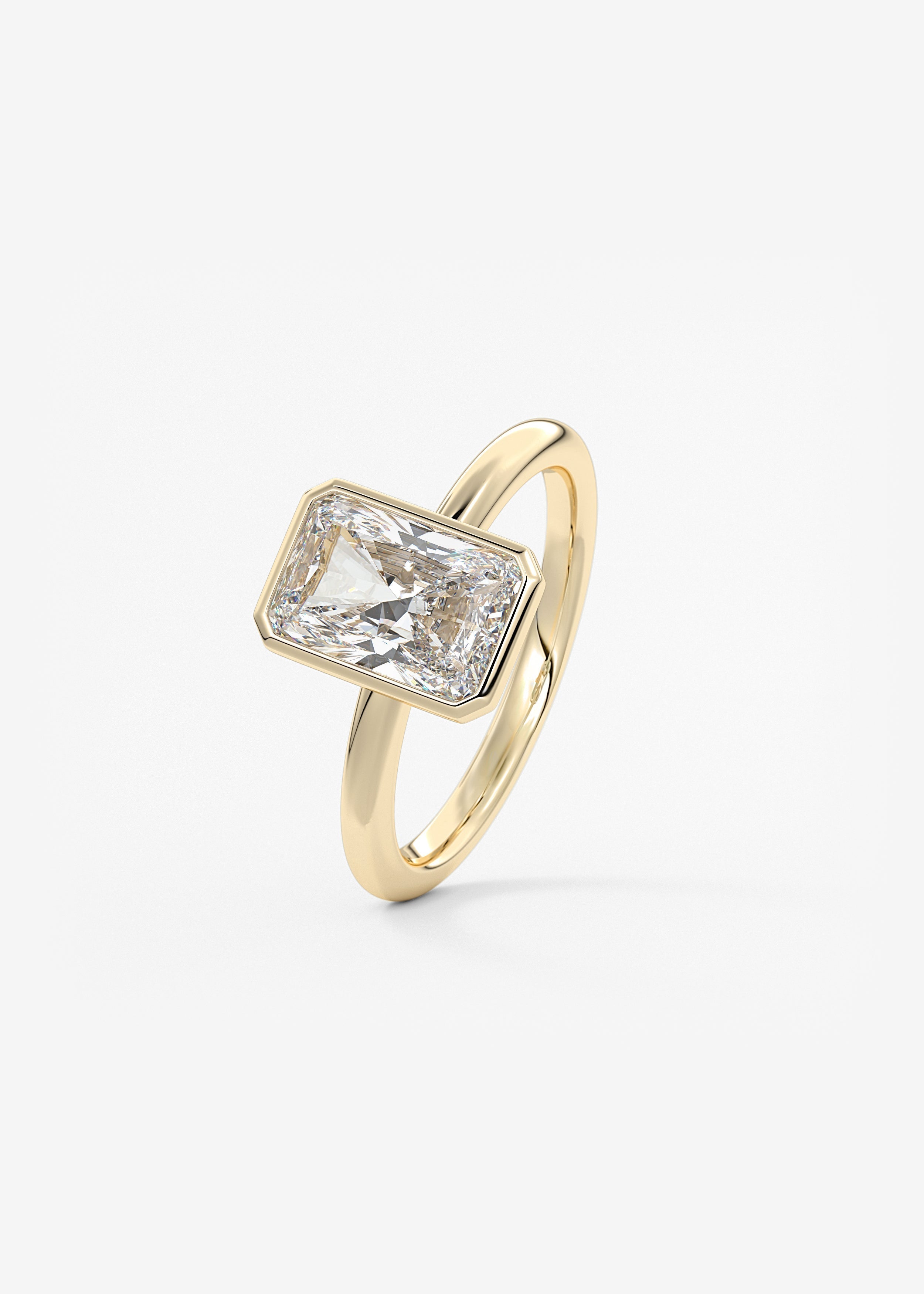 Radiant Bezel Lab Grown Diamond Engagement Ring