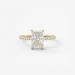 Radiant Hidden Halo Pave Lab Grown Diamond Engagement Ring