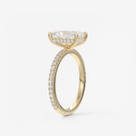 Radiant Hidden Halo Pave Lab Grown Diamond Engagement Ring