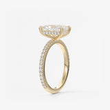 Radiant Hidden Halo Pave Lab Grown Diamond Engagement Ring