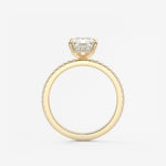 Radiant Hidden Halo Pave Lab Grown Diamond Engagement Ring