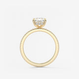 Radiant Hidden Halo Pave Lab Grown Diamond Engagement Ring