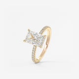 Radiant Hidden Halo Pave Lab Grown Diamond Engagement Ring
