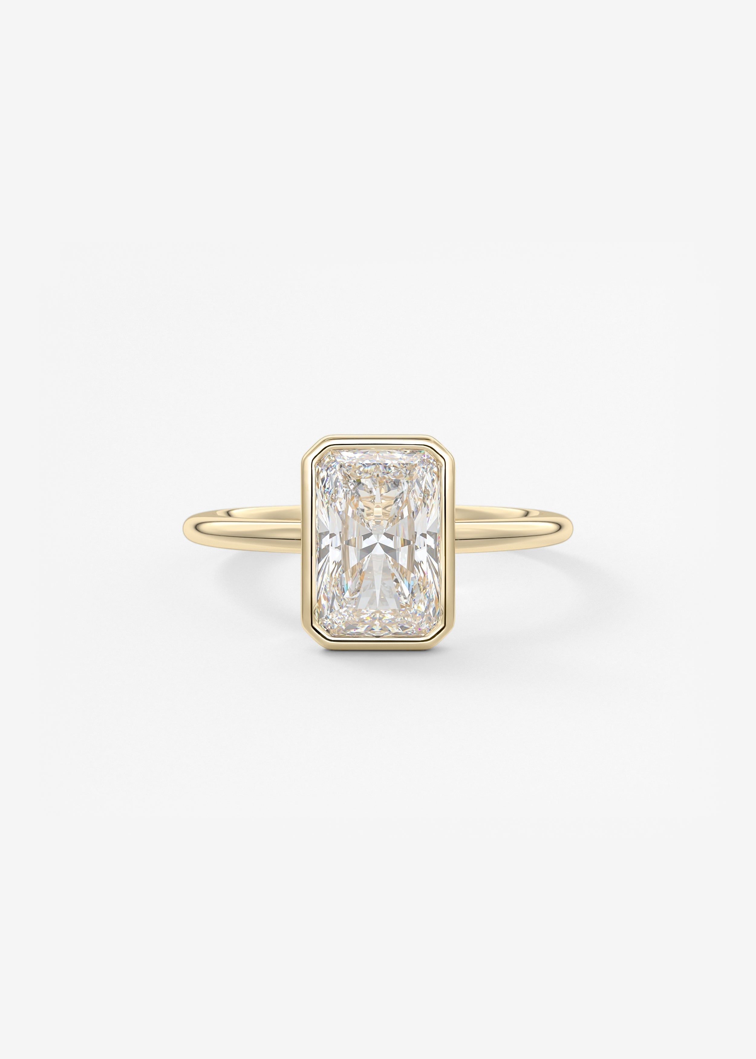 Radiant Bezel Lab Grown Diamond Engagement Ring