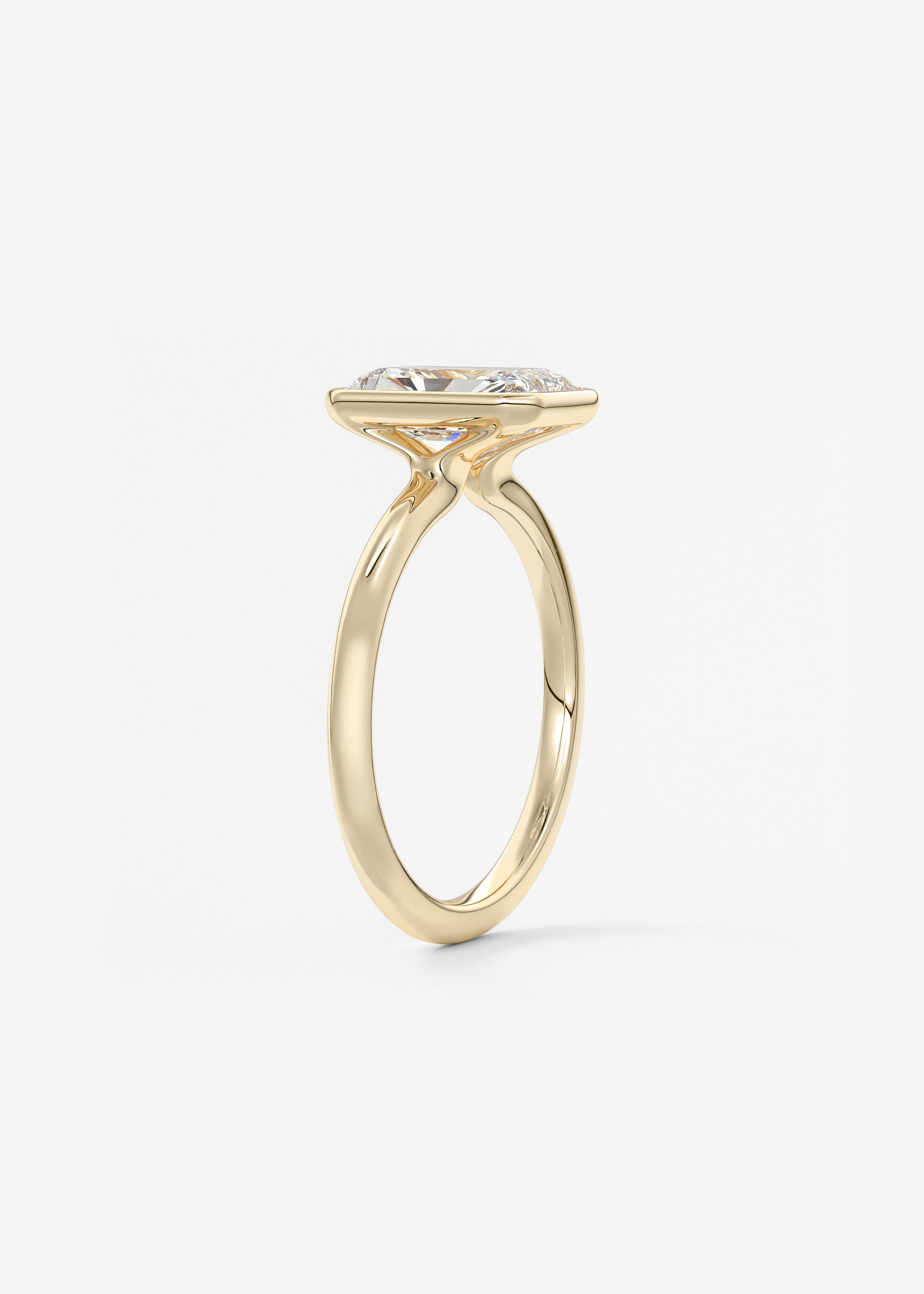 Radiant Bezel Lab Grown Diamond Engagement Ring