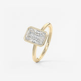 Radiant Bezel Lab Grown Diamond Engagement Ring
