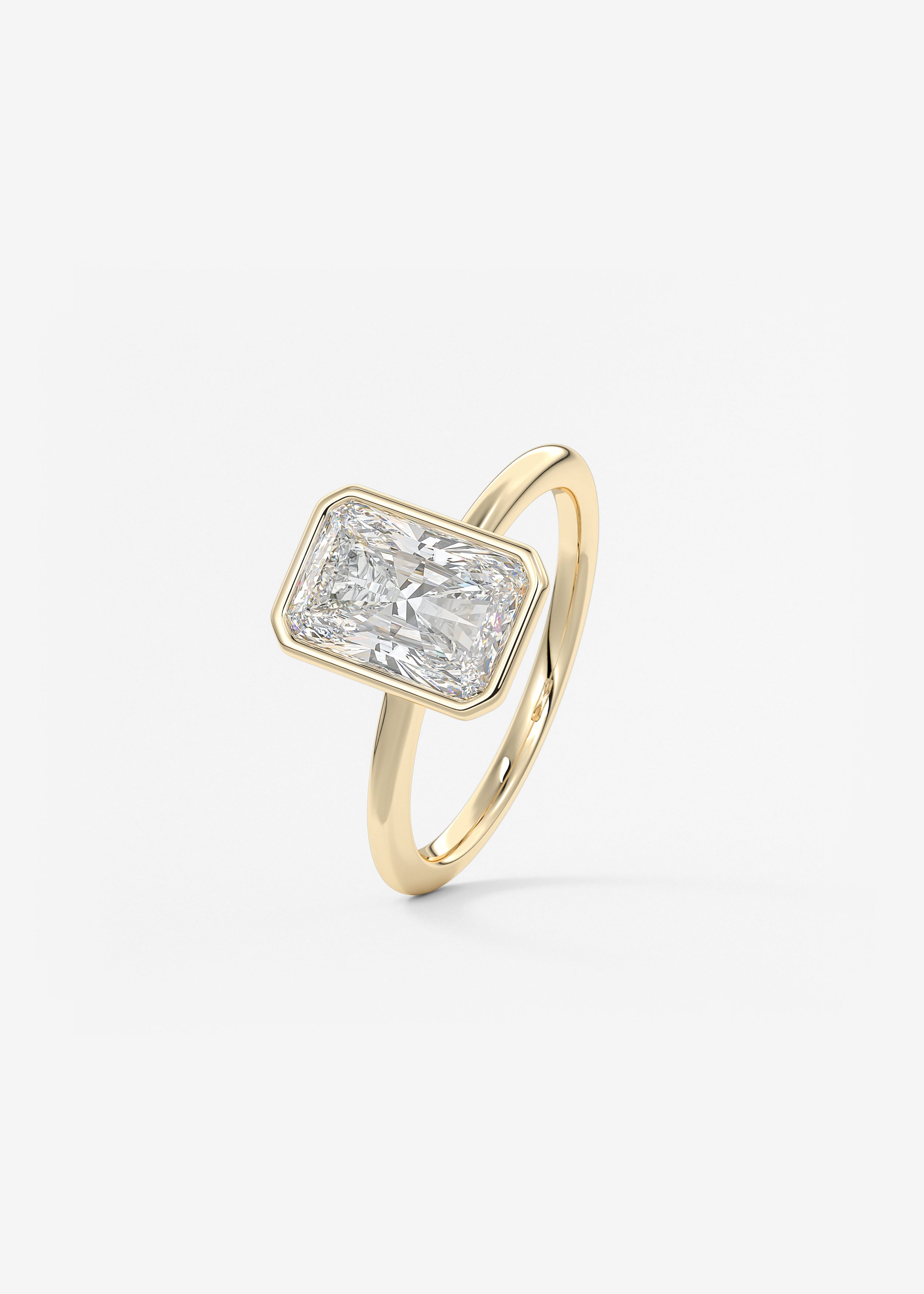 Radiant Bezel Lab Grown Diamond Engagement Ring