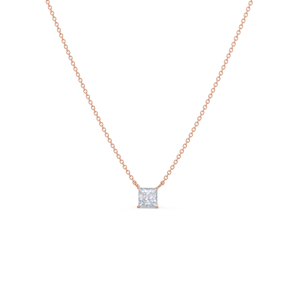 
                  
                    0.50 CT Floating Princess Cut Moissanite Necklace With Solitaire  Style
                  
                