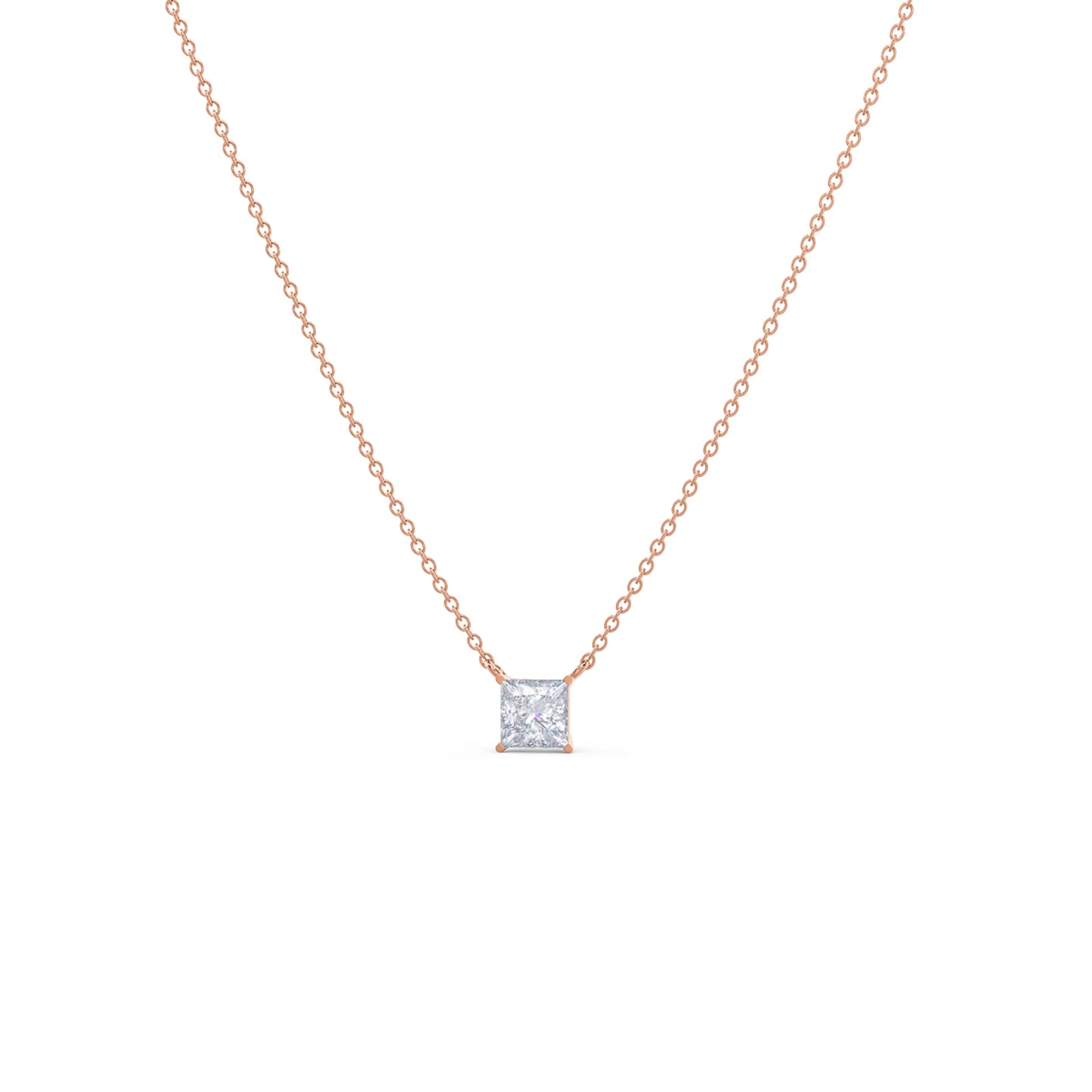 
                  
                    0.50 CT Floating Princess Cut Moissanite Necklace With Solitaire  Style
                  
                