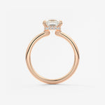 Asscher Hidden Halo Lab Grown Diamond Engagement Ring
