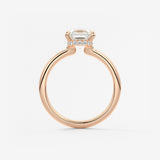 Asscher Hidden Halo Lab Grown Diamond Engagement Ring