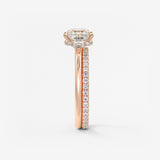 Asscher Hidden Halo Lab Grown Diamond Engagement Ring
