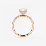 Asscher Pave Lab Grown Diamond Engagement Ring