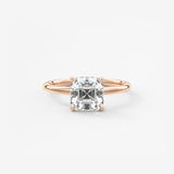 Asscher Hidden Halo Lab Grown Diamond Engagement Ring