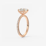 Asscher Pave Lab Grown Diamond Engagement Ring