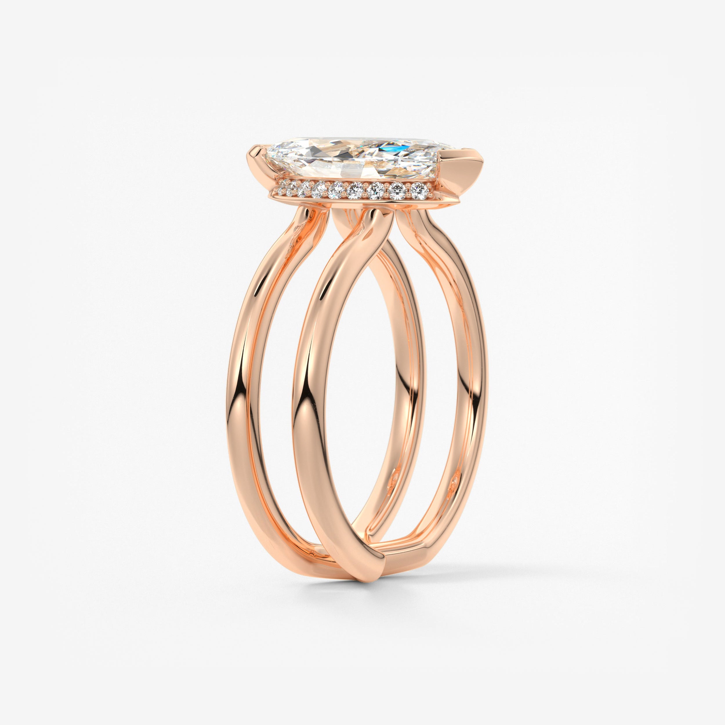 Marquise Cathedral Lab Grown Diamond Engagement Ring