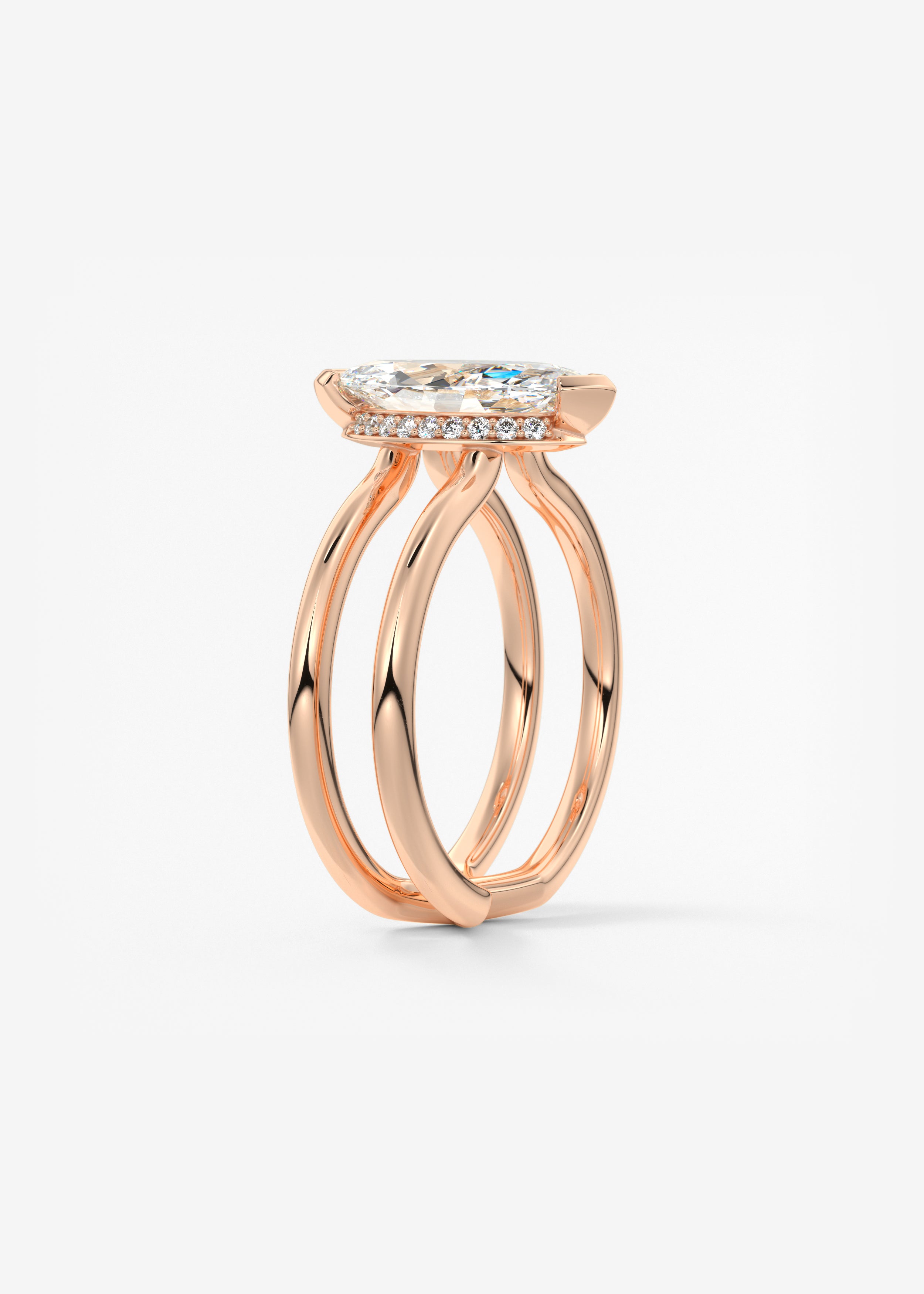 Marquise Cathedral Lab Grown Diamond Engagement Ring