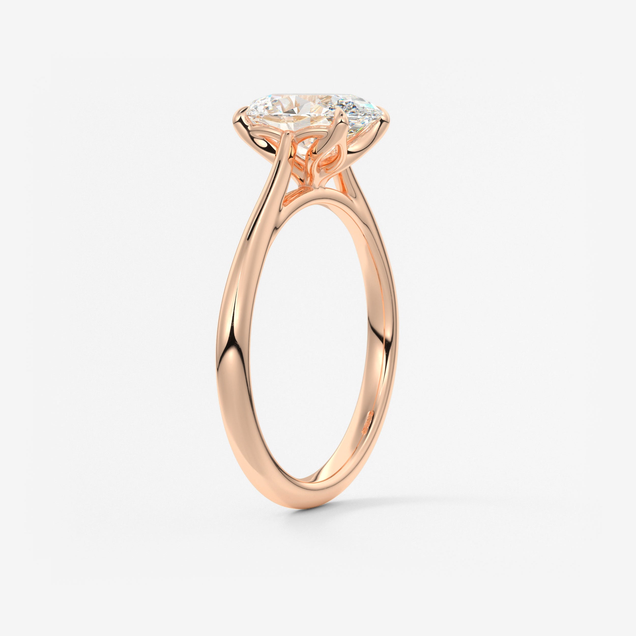Oval Cathedral Lab Grown Diamond Engagement Ring