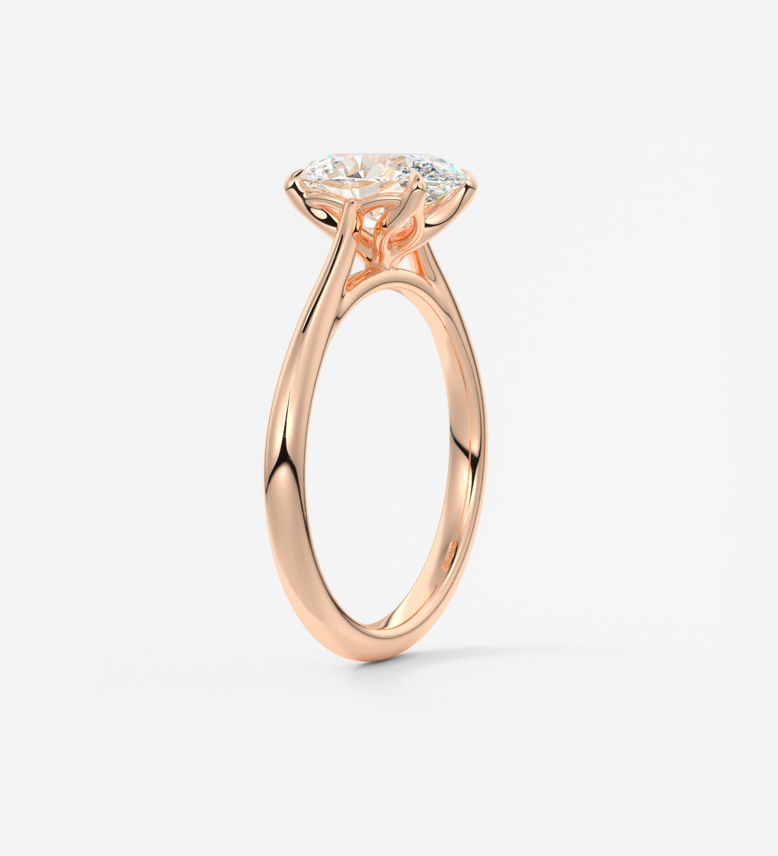 Oval Cathedral Lab Grown Diamond Engagement Ring