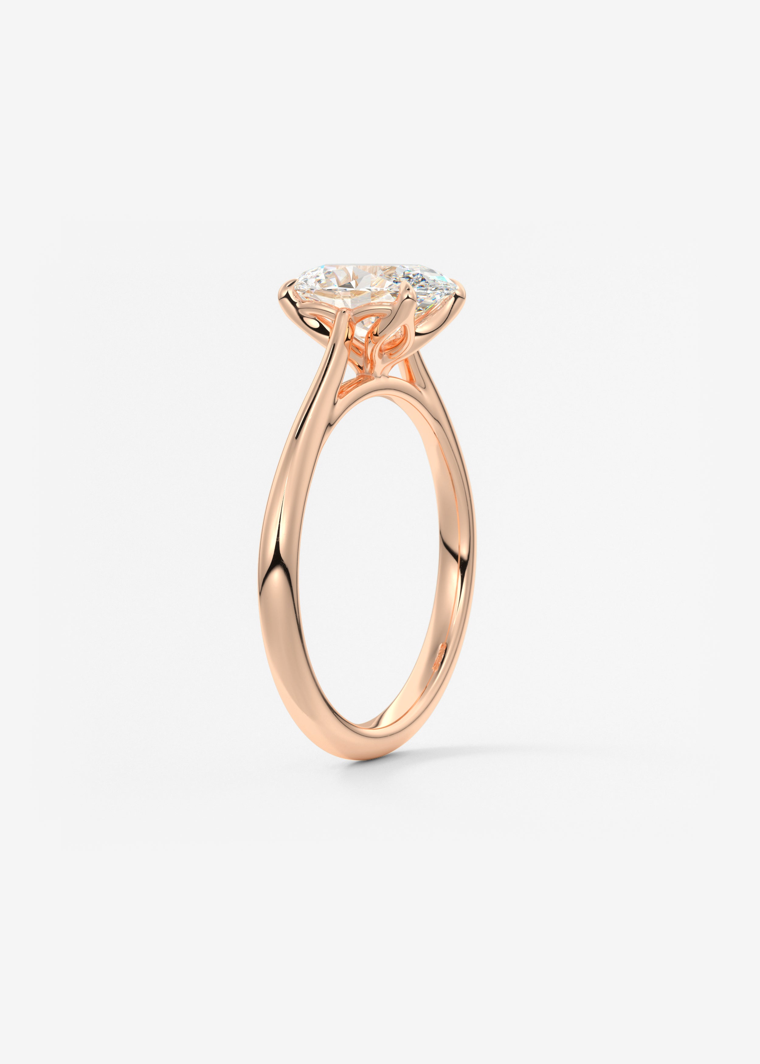 Oval Cathedral Lab Grown Diamond Engagement Ring