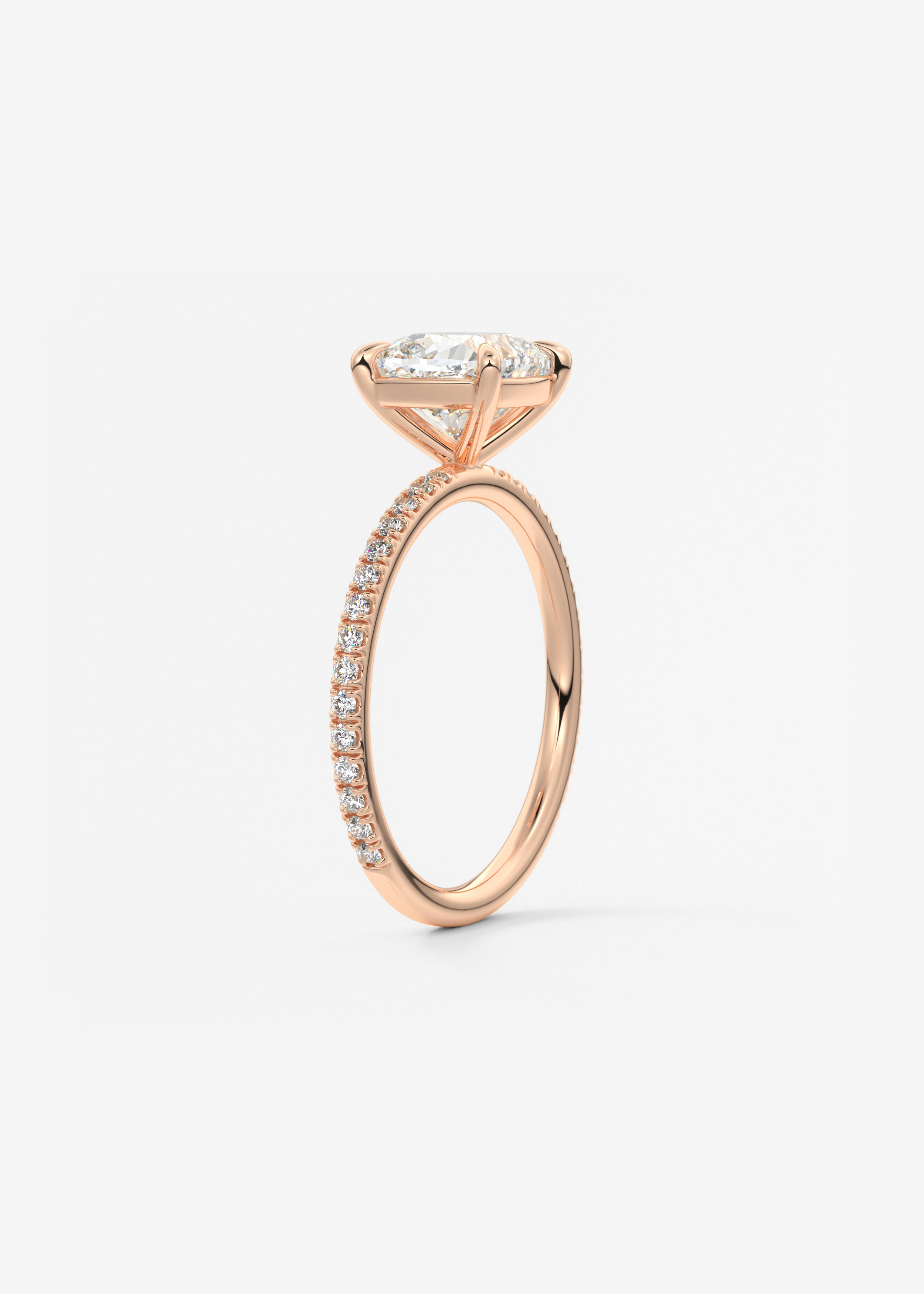 Cushion Pave Lab Grown Diamond Engagement Ring