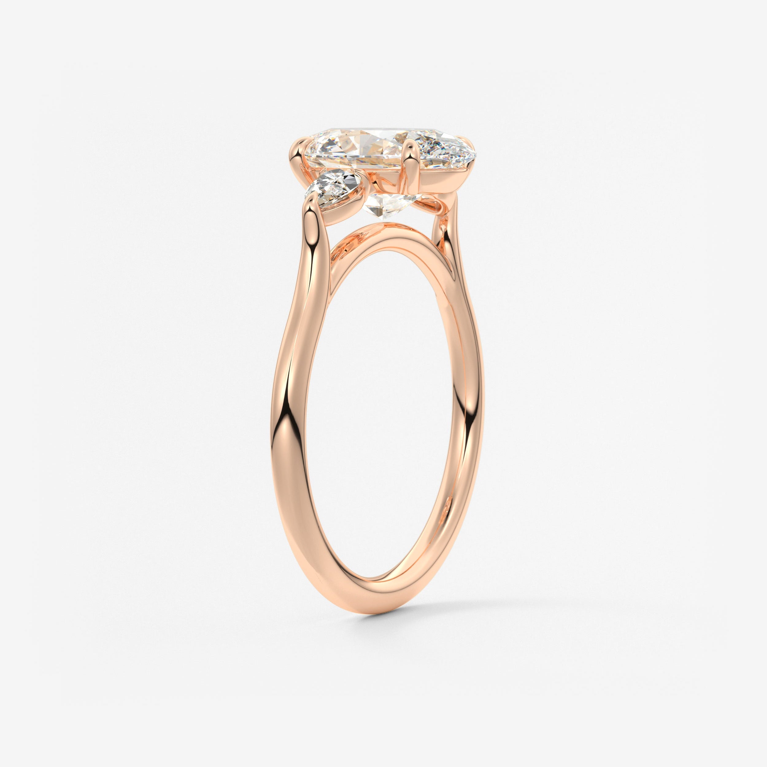 Oval Three Stone Lab Grown Diamond Engagement Ring