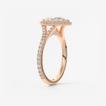 Pear Halo & Pave , Split Shank Lab Grown Diamond Engagement Ring