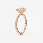 Round Pave Lab Grown Diamond Engagement Ring