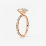 Round Pave Lab Grown Diamond Engagement Ring