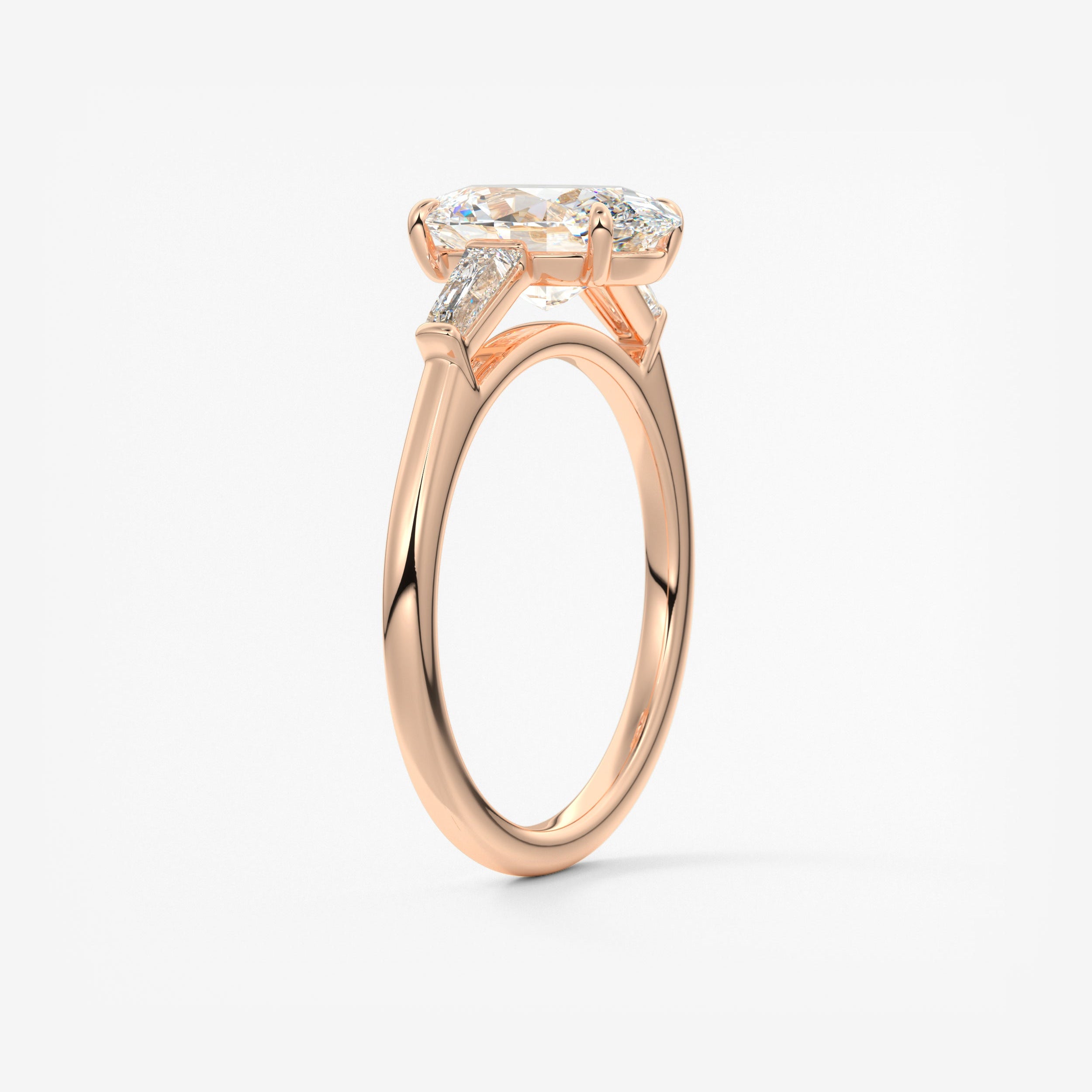 Oval Three Stone Lab Grown Diamond Engagement Ring