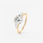 Round Three Stone Lab Grown Diamond Engagement Ring