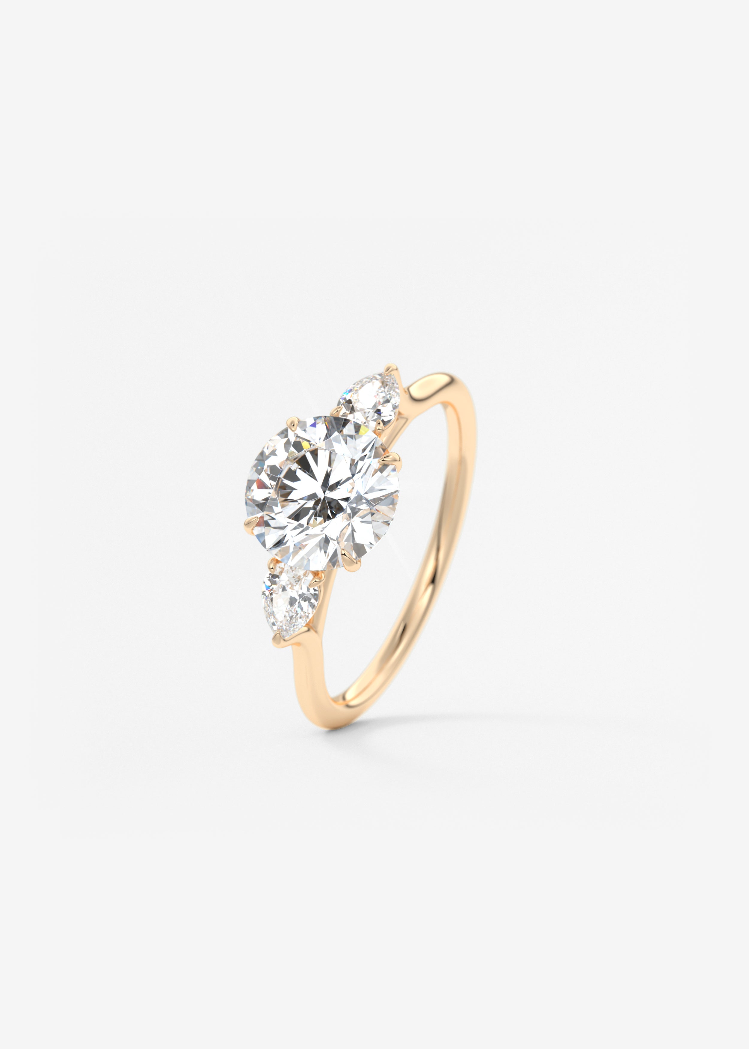 Round Three Stone Lab Grown Diamond Engagement Ring