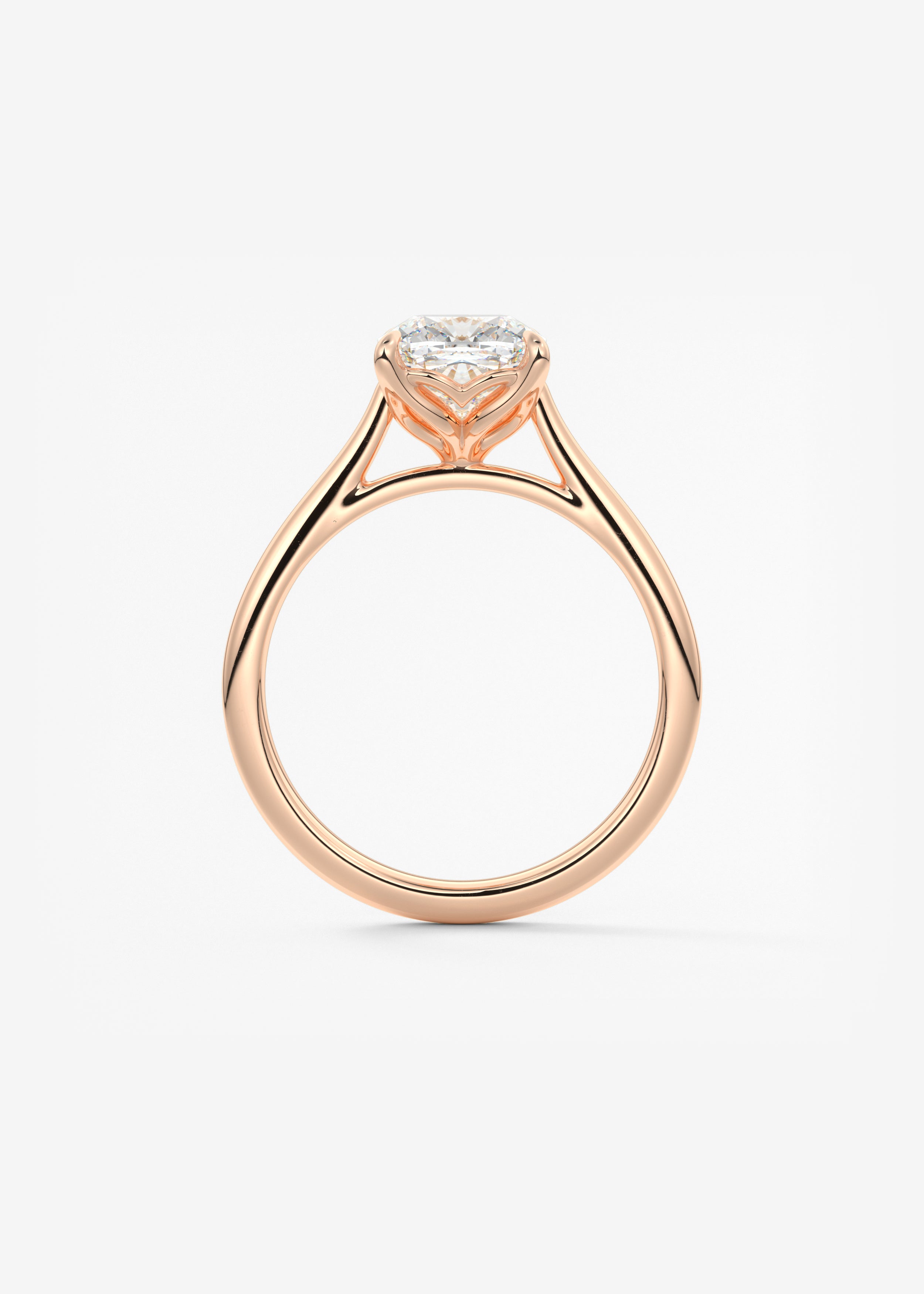 Cushion Cathedral Lab Grown Diamond Engagement Ring