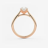 Oval Cathedral Lab Grown Diamond Engagement Ring