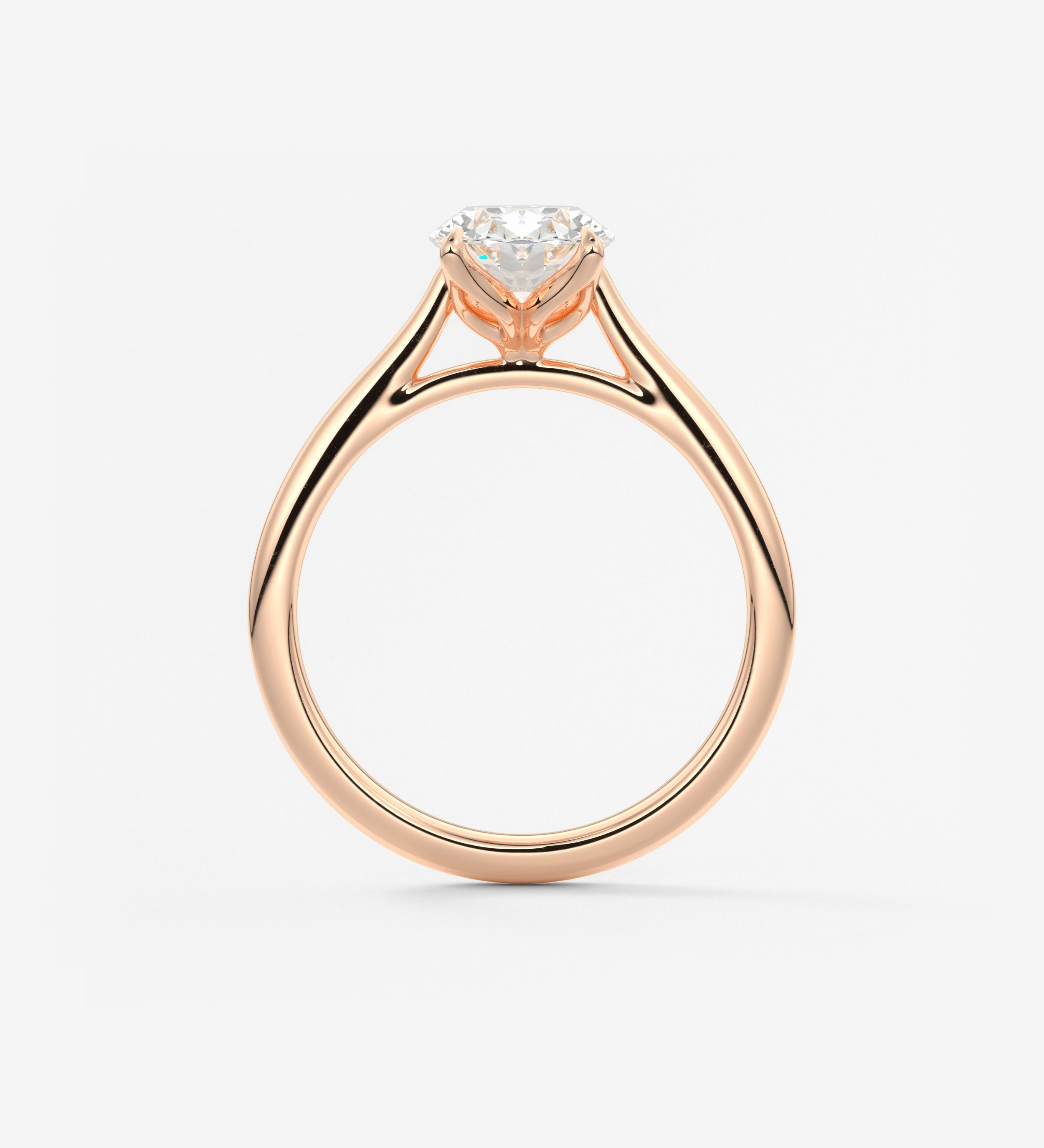 Oval Cathedral Lab Grown Diamond Engagement Ring