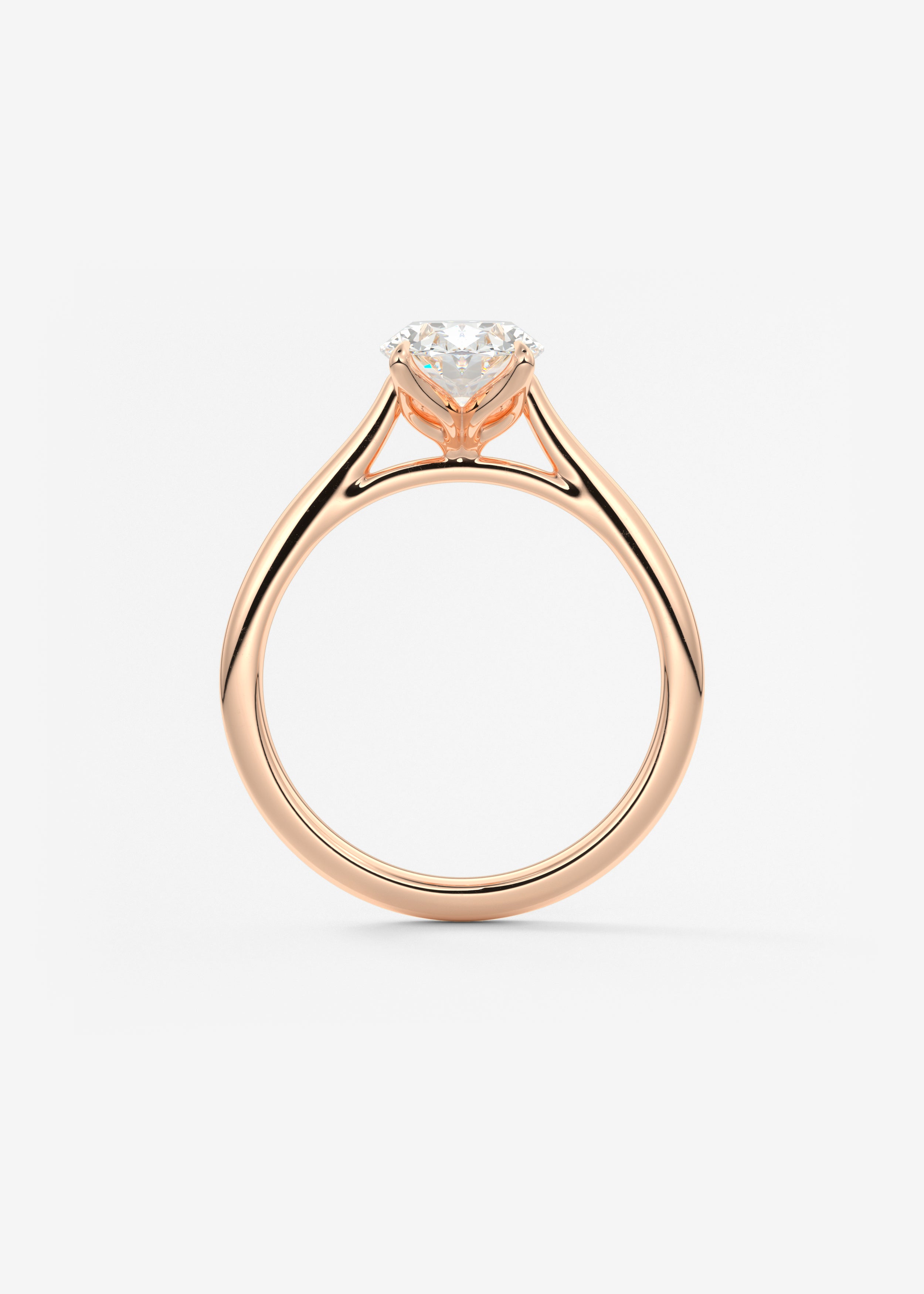 Oval Cathedral Lab Grown Diamond Engagement Ring