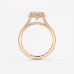 Cushion Halo & Pave , Split Shank Lab Grown Diamond Engagement Ring
