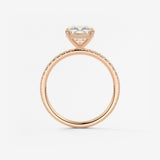 Cushion Pave Lab Grown Diamond Engagement Ring