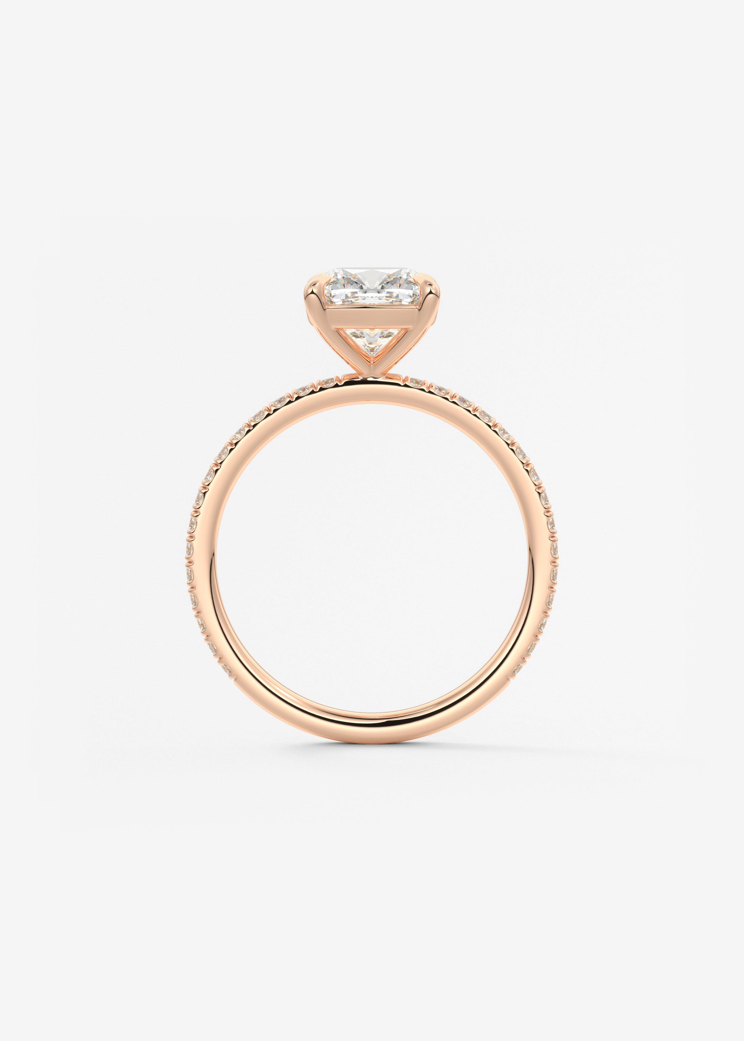 Cushion Pave Lab Grown Diamond Engagement Ring