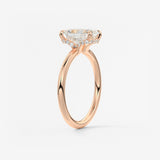 Emerald Hidden Halo Lab Grown Diamond Engagement Ring