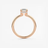 Emerald Hidden Halo Lab Grown Diamond Engagement Ring