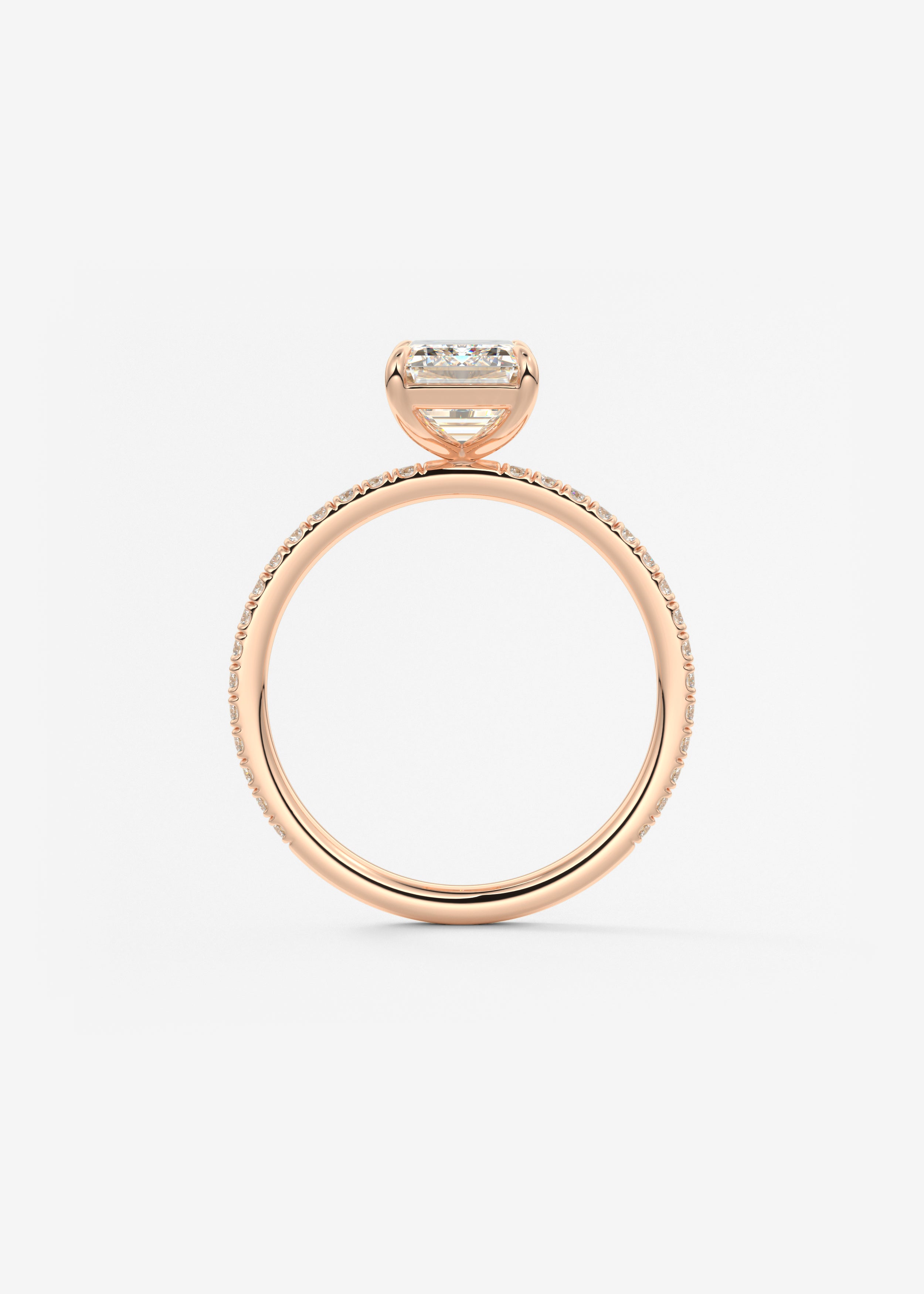 Emerald Pave Lab Grown Diamond Engagement Ring