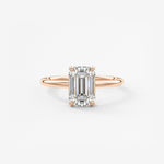 Emerald Hidden Halo Lab Grown Diamond Engagement Ring